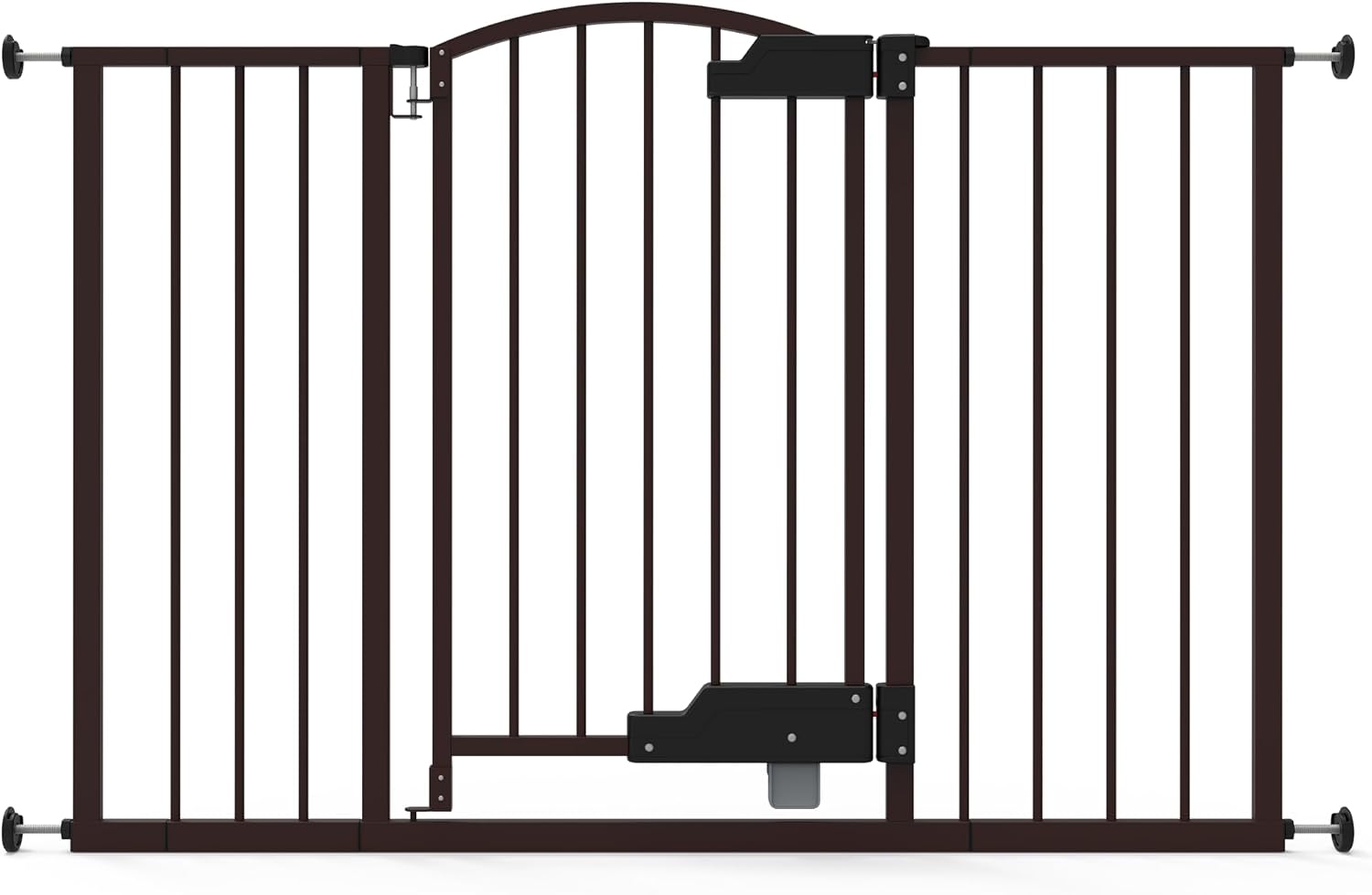 Ingenuity Easy Open Baby Gate & Dog Gate, Hands-Free Open Patent-Pending Foot Pedal, 27.5"-52" Wide, 28" Tall, Hardware or Pressure Mounted, Install in Doorway, Bottom of Stairs, or Wall - Espresso