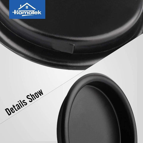 HOMOTEK 8 Pack Closet Door Finger Pulls, 2-1/16' Round Sliding Door Handles, Matte Black