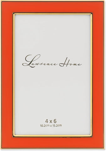 Lawrence Frames Metal Frame, Polished Enamel, Orange, 4x6