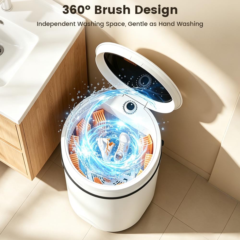 Professional Shoes Washing Machine, 3-in-1 Semi Automatic Portable Mini Washing Machine, Washing Shoes Clothes Underwear Socks, Spin Dry and Deep Cleaning,Compact for Dorms, Apartments, Homes, RV