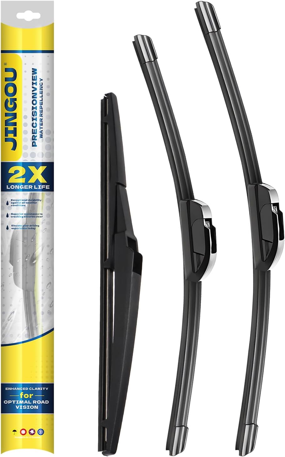 Wiper Blades, 22"/21"/11" Windshield Wipers Set,Compatible with 2014-2021 Jeep Grand Cherokee,Front and Back Automotive Replacement Windshield Wiper blades(Pack of 3)