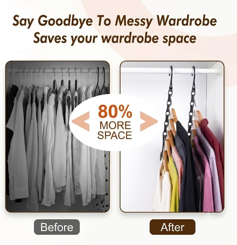 HOUSE DAY Closet Organizers and Storage 8 Pack - Black, Saving Closet Space