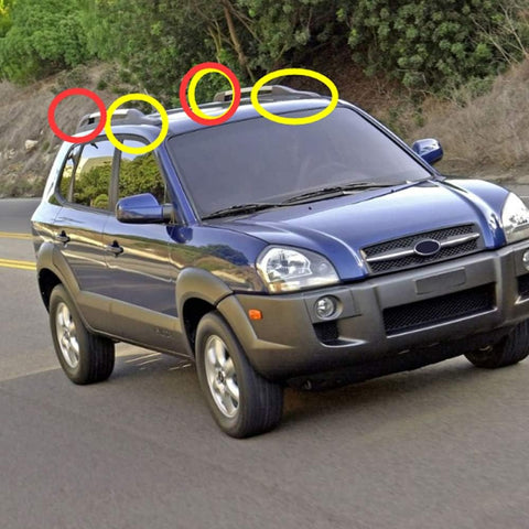 HIGH FLYING 2004-2008 for Hyundai Tucson Car Roof Rails Rack Leg Cover End Cap Protection Cover Shell Black 1 Set