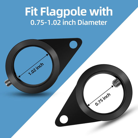 Anovo Flag Pole Rings, Flagpole Rings Aluminum Alloy 360° Rotating Anti Wrap Flag Mounting Spinning Ring Clips for 0.75-1.02 Inch Diameter Flagpole (1 Inch -Pack of 4, Black)