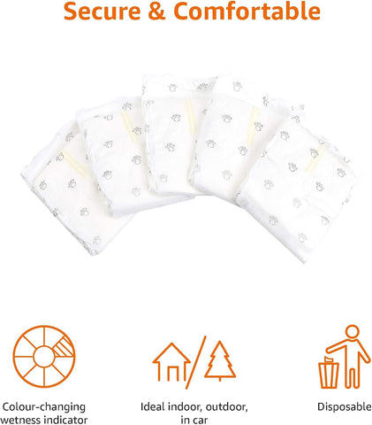 Amazon Basics Absorbent, Leakproof Male Dog Wrap Disposable Diapers with Wetness Indicator, Breathable, Small, White, 50-Pack