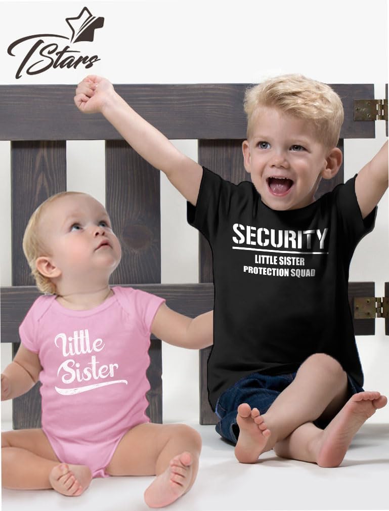 Tstars Security Squad Big Brother Little Sister Set Tee Baby Bodysuit