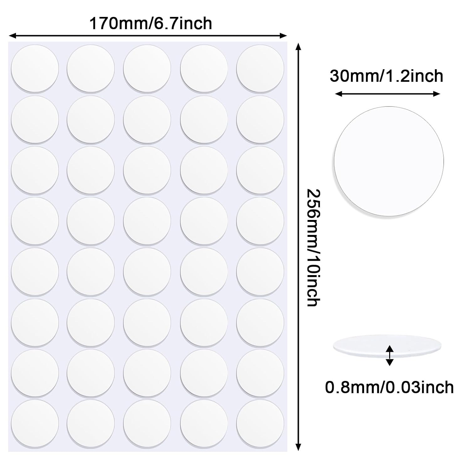 JANYUN 140 Pcs Double Sided Sticky Dots Removable 30 mm Round Putty Sticker