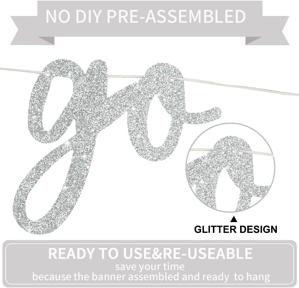 BEISHIDA Silver Pre-Strung Go Shawty It's Your Birthday Banner Decor