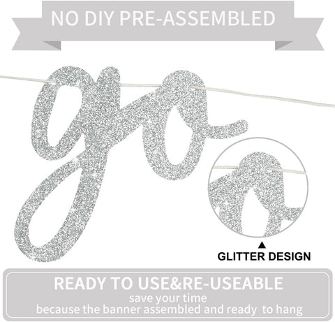 BEISHIDA Silver Pre-Strung Go Shawty It's Your Birthday Banner Decor