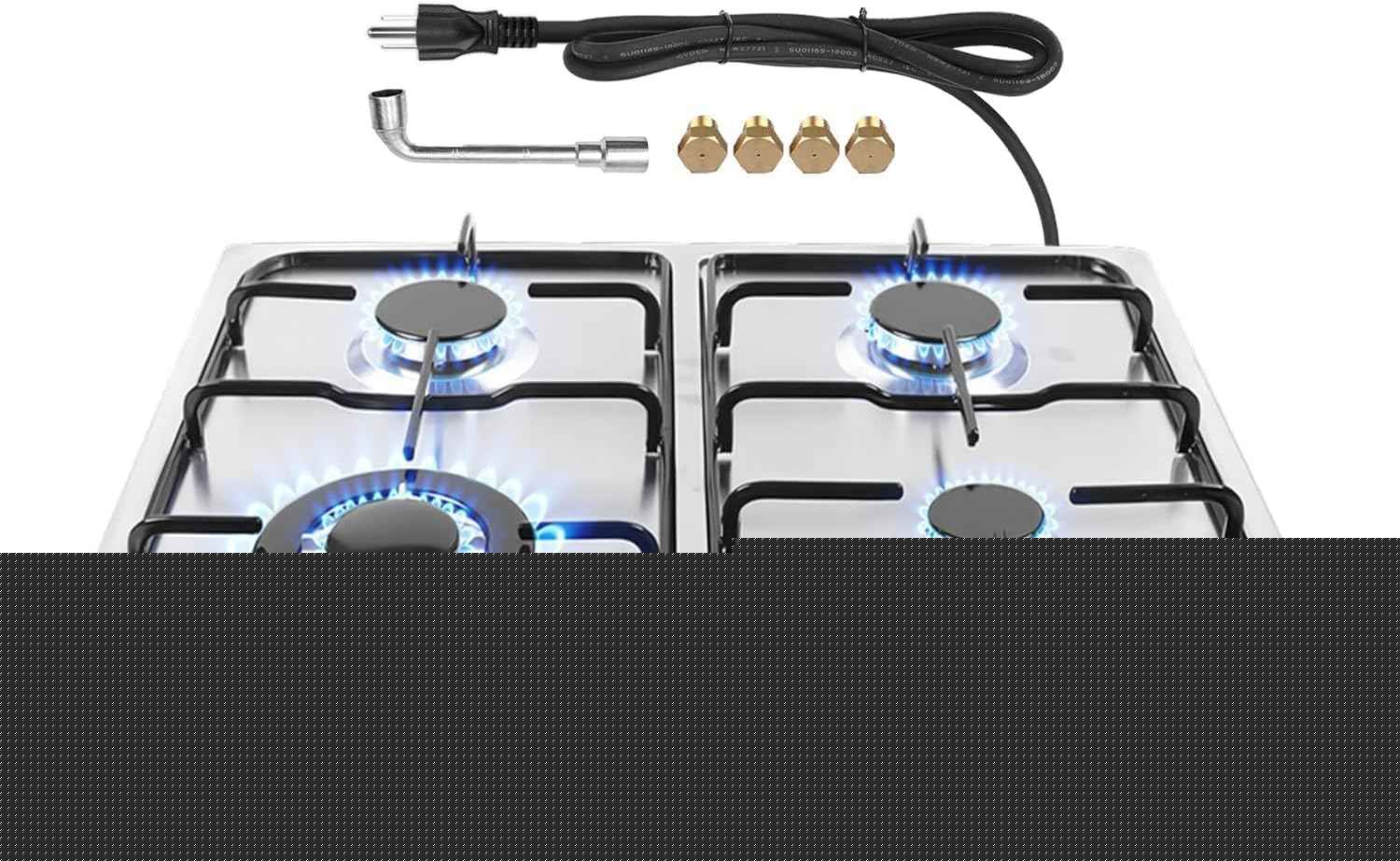 Gas Stove 24 inch, Propane Gas Cooktop Gas Stove 4 Burners for RVs, Motor Homes, NG LPG Convertible Gas Hob
