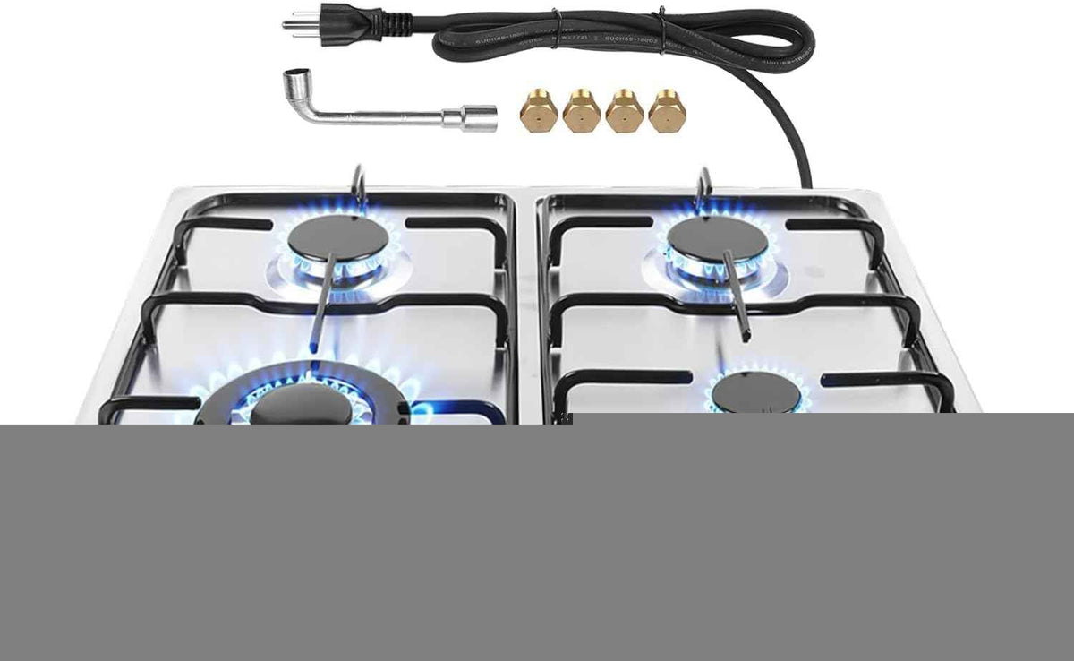 Gas Stove 24 inch, Propane Gas Cooktop Gas Stove 4 Burners for RVs, Motor Homes, NG LPG Convertible Gas Hob