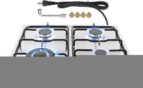 Gas Stove 24 inch, Propane Gas Cooktop Gas Stove 4 Burners for RVs, Motor Homes, NG LPG Convertible Gas Hob