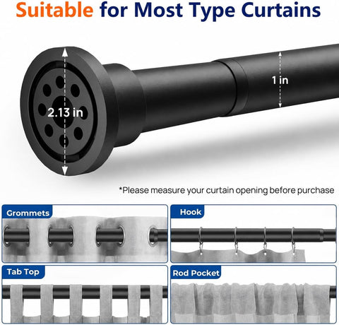 ALLZONE Tension Shower Curtain Rod with Strong Spring, 28-42 In.