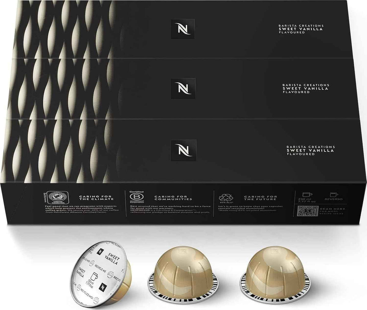 Nespresso Vertuo, Sweet Vanilla, Medium Roast, 30-Count Coffee Pods | Capsules Pack of 1