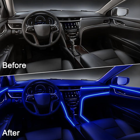 Interior Car LED Lights, 5 in 1 RGB Car Ambient Lighting Kit, APP Control