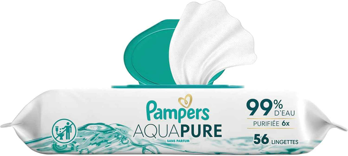 pampers aqua pure baby wipes 56 ct OLD