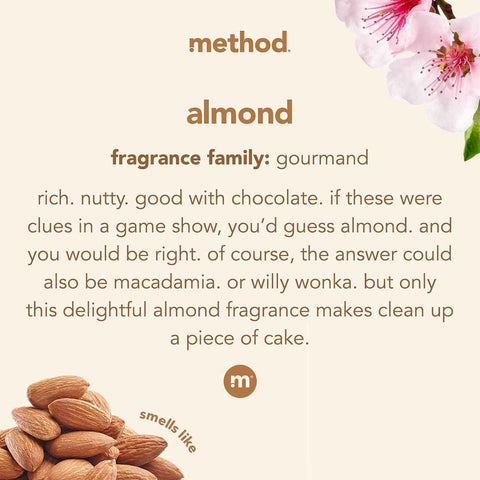 method Daily Wood Cleaner, Almond, 28 fl oz, 8 Pack | Removes Dust & Grime, No Greasy Residue, For Sealed Wood Surfaces including Counters, Shelves, Tables, Walls and Panels