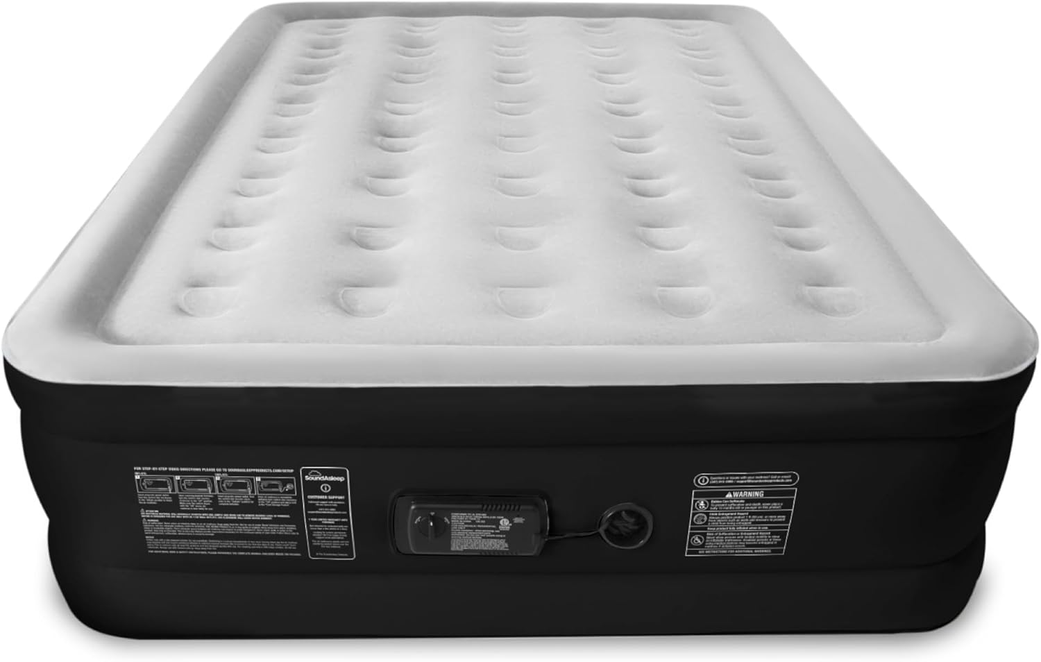 SoundAsleep Dream Series Raised Queen Air Mattress, Built-in Pump, Black