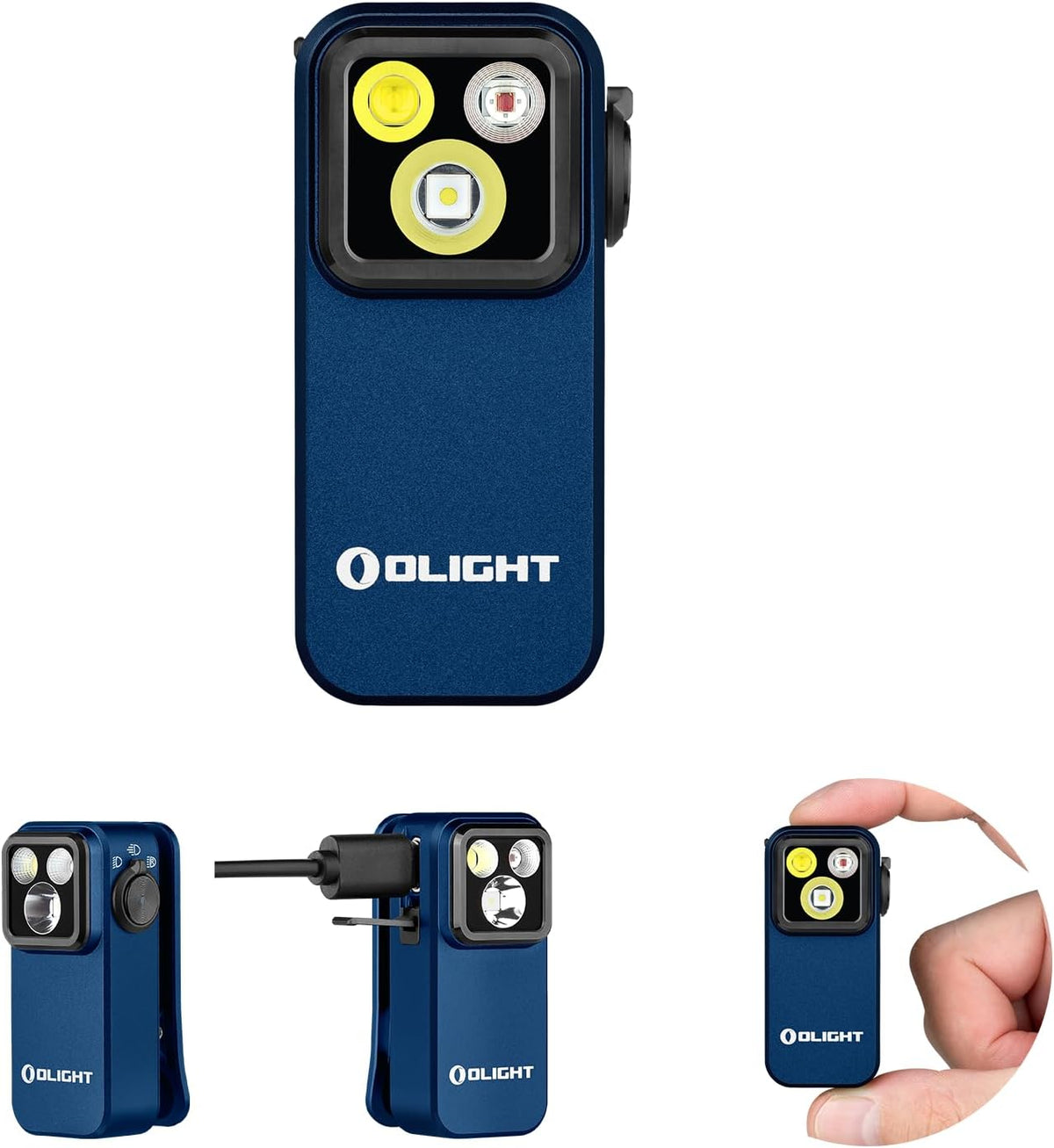 OLIGHT Oclip Pro Rechargeable EDC Clip-on Flashlight, Midnight Blue