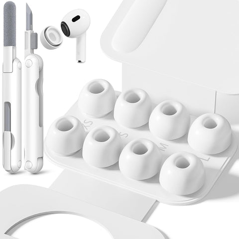 Inesore 4 Pairs Replacement Ear Tips for AirPods Pro 2nd/1st (White)