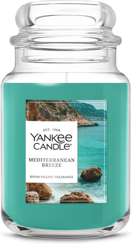 Yankee Candle Mediterranean Breeze Scented Candle, 22oz Large Jar with up to 150 Hour Burn Time, Giftable