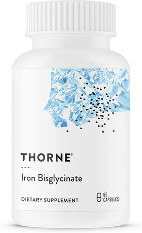 THORNE Iron Bisglycinate, 25 mg Iron Supplement, 60 Capsules