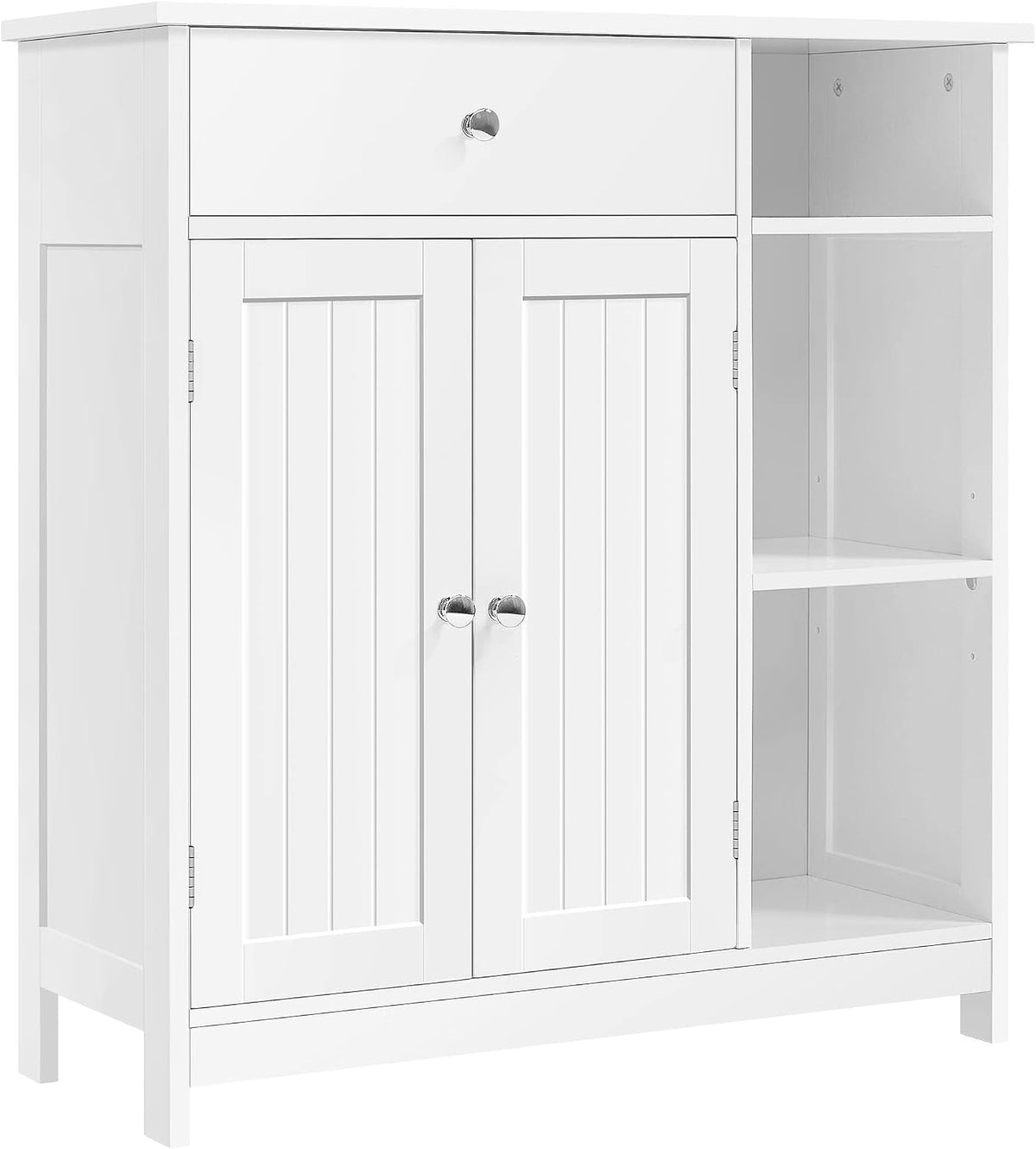 Yaheetech Bathroom Storage Cabinet with Drawer and 2 Beadboard Doors, White