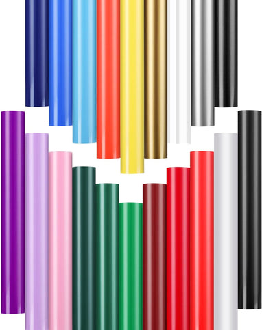 Sooez Permanent Vinyl - 20Pack Adhesive Vinyl Sheets Assorted Colors