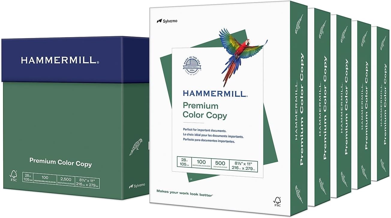 Hammermill Printer Paper, Premium Color 28 lb Copy Paper, 19 x 13-1 Ream (500 Sheets) - 100 Bright, Made in the USA, 106126R