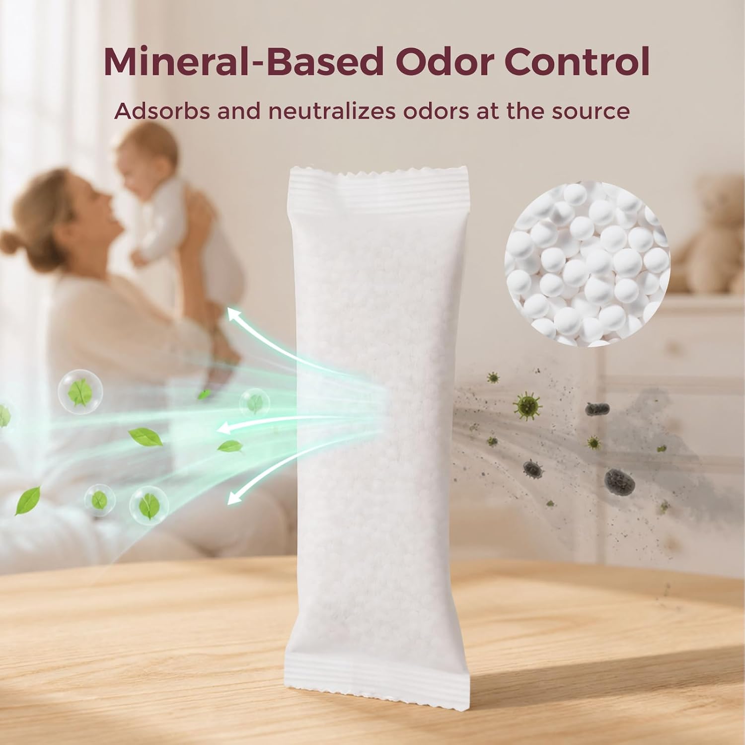 Momcozy Diaper Pail Deodorizer Refills, 4 Packs, Odor Control Bags