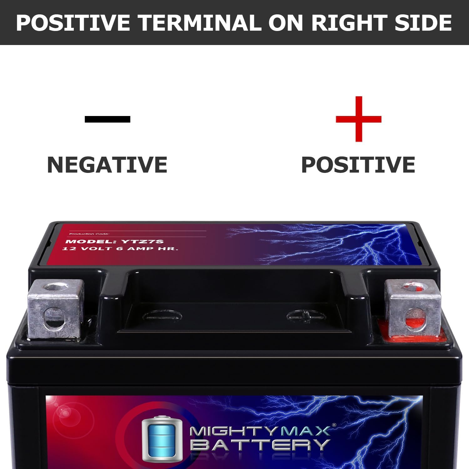 Mighty Max Battery YTZ7S - 12 Volt 6 AH, 130 CCA, Rechargeable Maintenance Free SLA AGM Motorcycle Battery