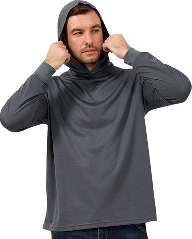 ProtectX 2 Pack Men Hi Vis Lightweight Long Sun Hoodie, Sun Shirt with Hood