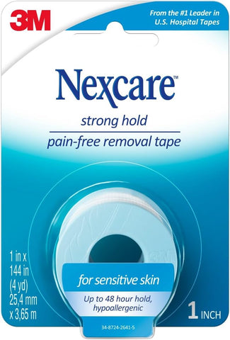 Nexcare Sensitive Skin Low Trauma Tape, 12 Count – Gentle Adhesive Medical Tape for Fragile or Delicate Skin, Hypoallergenic & Latex-Free, Ideal for Post-Surgery Care, Pediatric Use, Frequent Changes