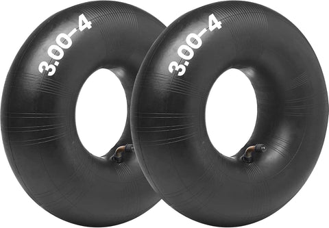 AR-PRO 2-Pack Heavy Duty 3.00-4 Inner Tube with TR87 Bent Valve Stem for ATV Wheelbarrows Tractors Mowers Hand Trucks E300 E325 Razor Scooter and More