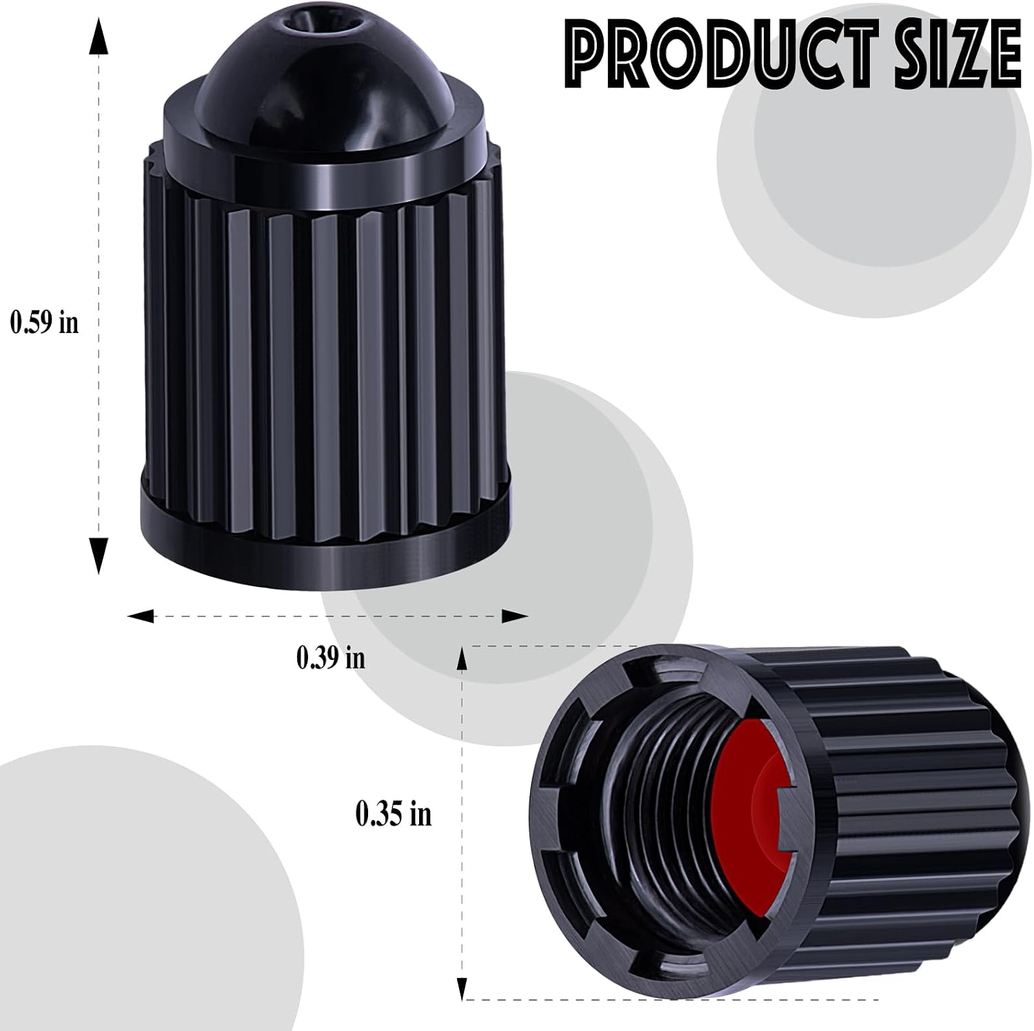 15PCS Plastic TPMS Tire Valve Stem Caps, with O Rubber Ring, Airtight Seal Heavy Duty Dustproof Tire Valve Stem Covers for Cars, SUV, Trucks, Bikes, Motorcycles, Bicycles(Black)