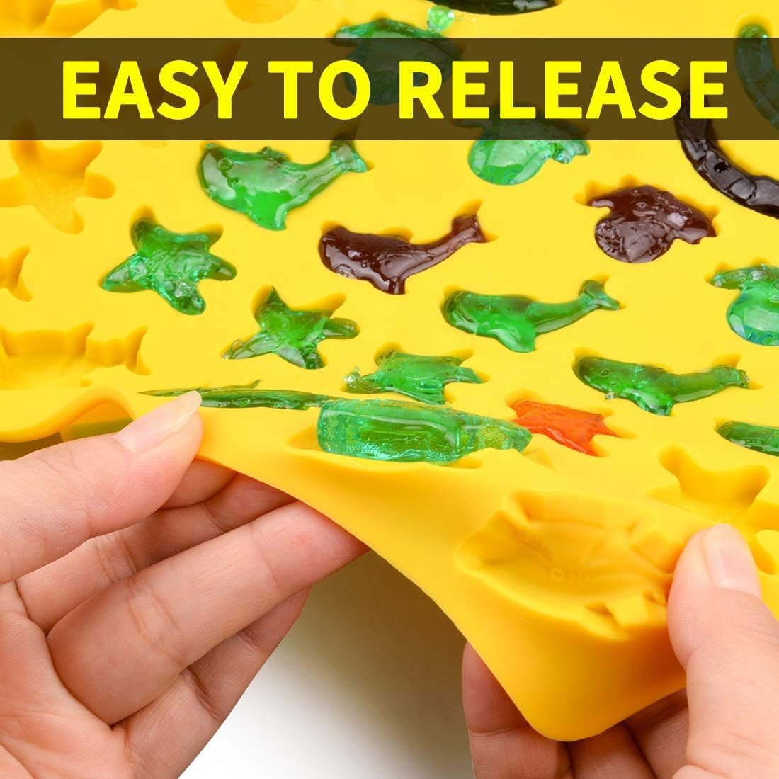 Gummy Molds Hard Candy Molds - Silicone Chocolate Molds 3 Pack Ocean Molds