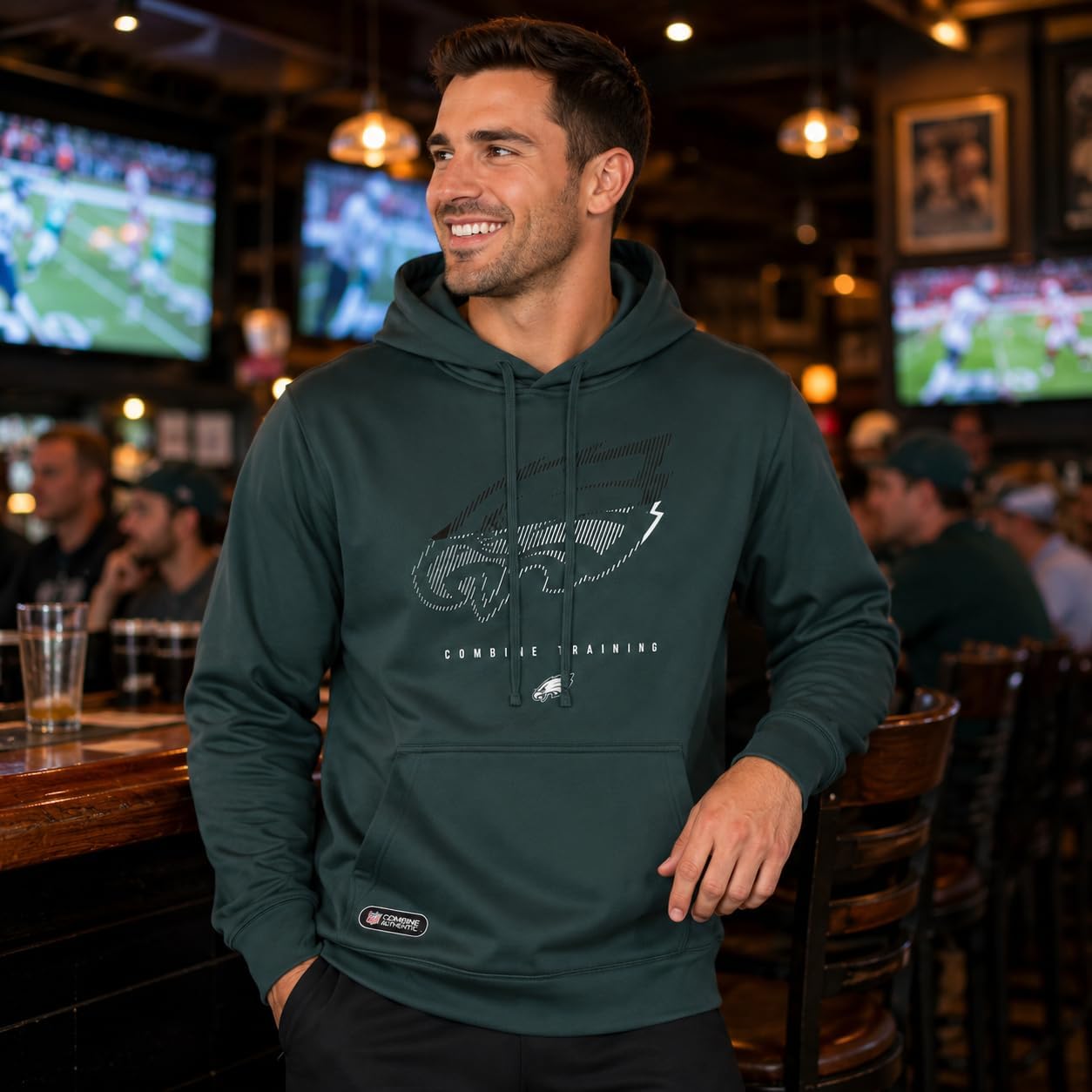 Outerstuff NFL Men's Watson Logo Pullover Performance Fleece Hoodie