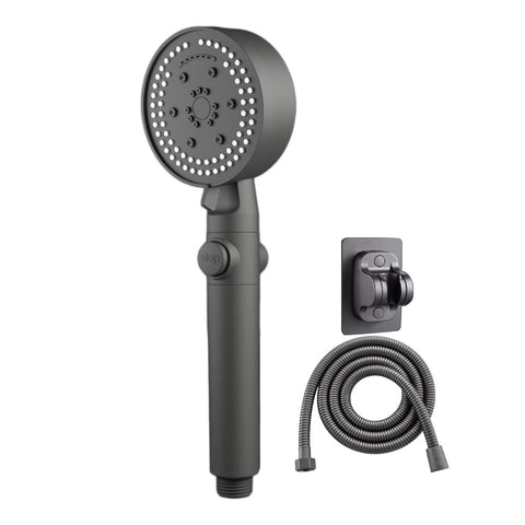 Generic Handheld High Pressure Shower Head, Built in 78in Long Hose And Adjustable Holders, 8 Spray Modes, Body Coverage Powerful Rain Showerhead, Top Spray (Gray)