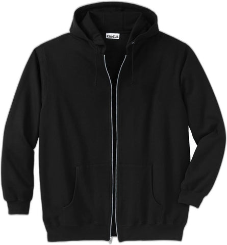 KingSize Men's Big & Tall Fleece Zip-front Hoodie Jacket