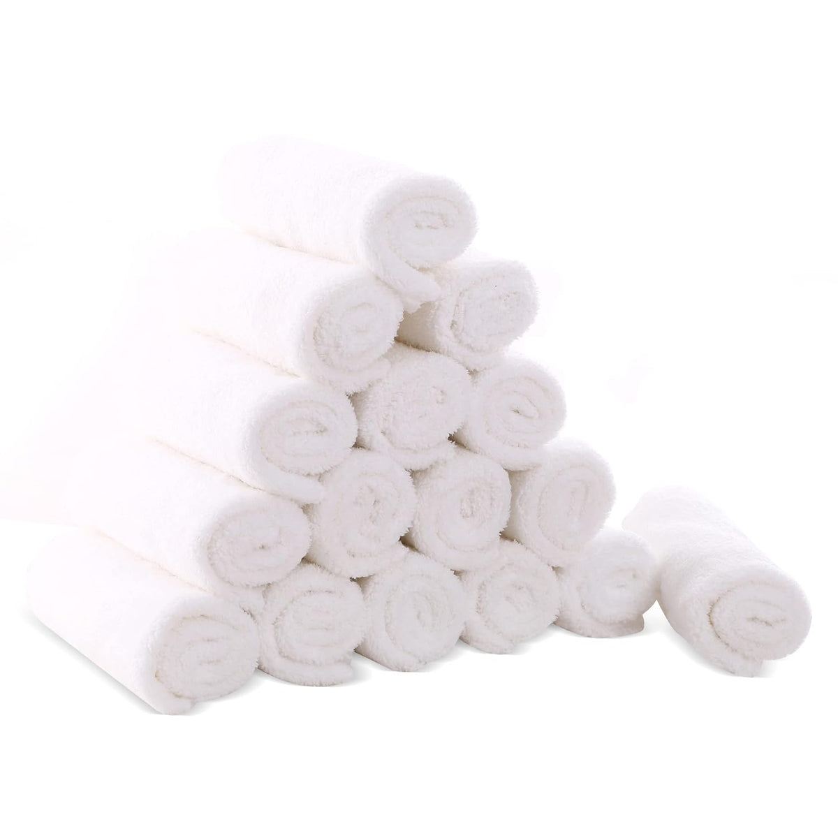 Cute Castle Ultra-Soft Baby Washcloths, 16 Pack - 9" by 9", Gentle on Sensitive Skin for Face and Body, Plush, Super Absorbent Wash Clothes for Girls and Boys, White
