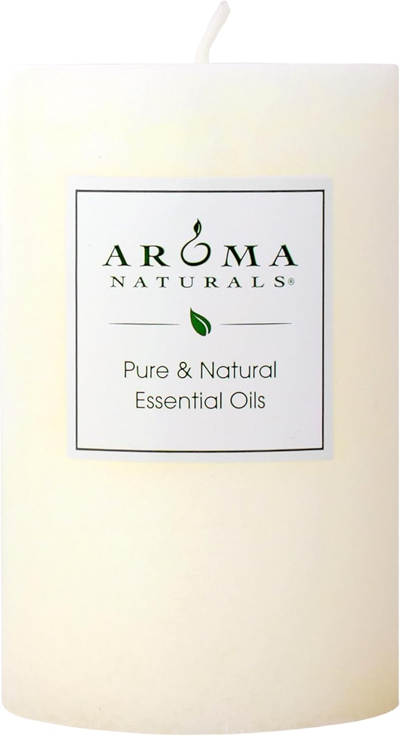 Aroma Naturals Orange, Clove and Cinnamon Essential Oil Scented Pillar Candle, Peace Pearl, 2.5 inch x 4 inch