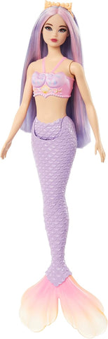 Barbie Mermaid Doll with Pink & Lilac Fantasy Hair & Headband Accessory, Toy with Shell-Inspired Bodice & Lavender Tail
