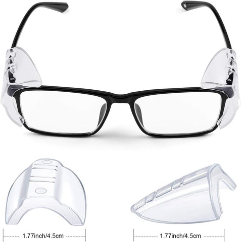 MELASA Safety Glasses Side Shields for Glasses, Slip on Clear Eye Glasses