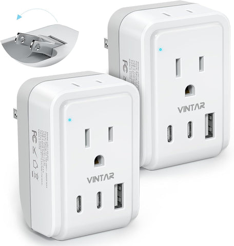 VINTAR US to Japan Plug Adapter, 2 Pack Foldable Japan Outlet Adapter