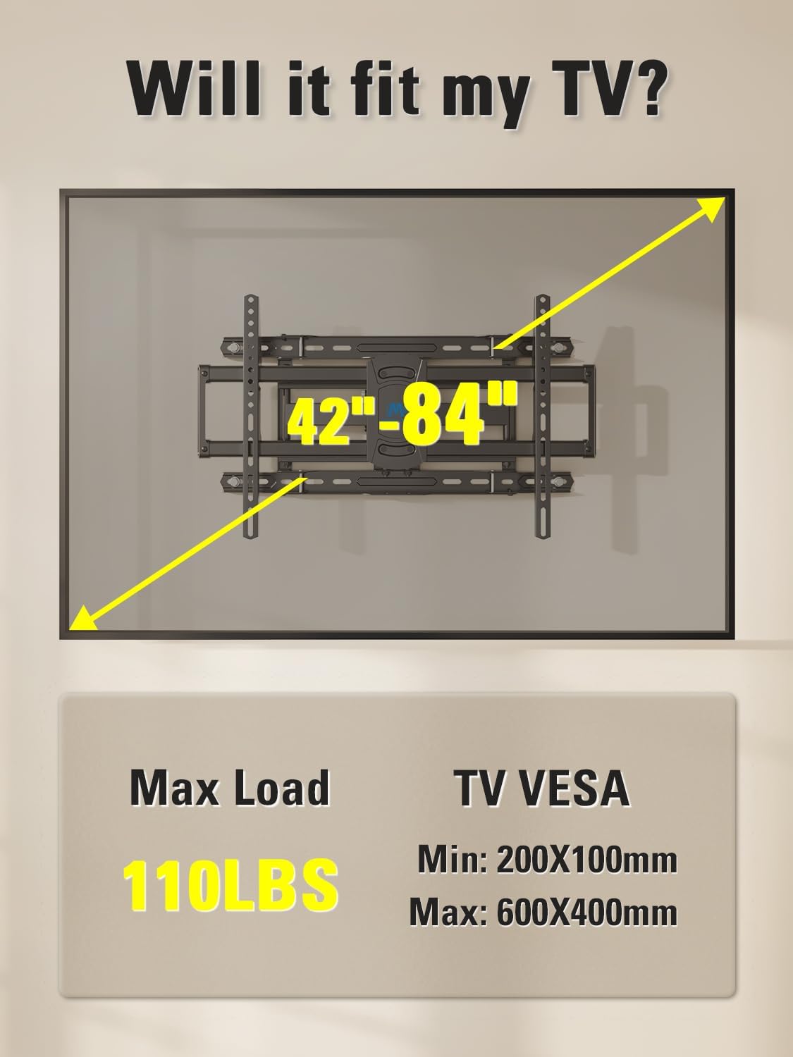 Mounting Dream TV Wall Mount for Most 42-84 Inch TVs
