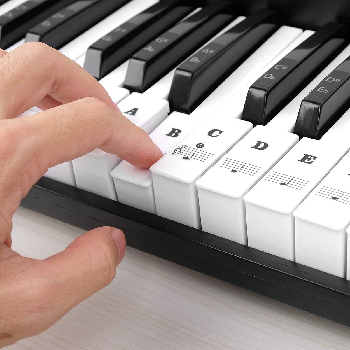 Piano Keyboard Stickers for 88/61/54/49/37 Keys, Black