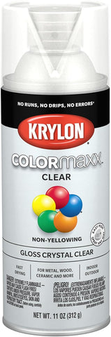 Krylon K05515007 COLORmaxx Acrylic Clear Finish for Indoor/Outdoor Use, Gloss Crystal Clear , 11 Ounce (Pack of 1)