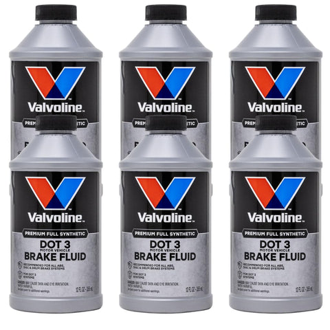 Valvoline DOT 3 Synthetic Brake Fluid, 12 oz, 6-Pack