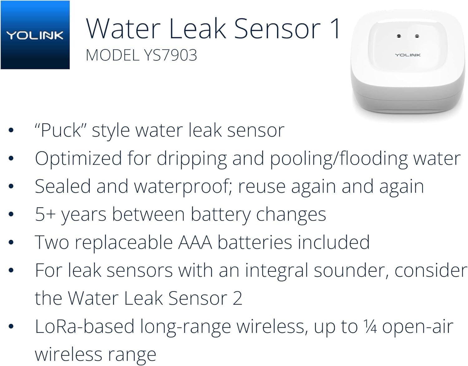 YoLink Water Leak Sensor 1 Kit: 6-Pack + Hub