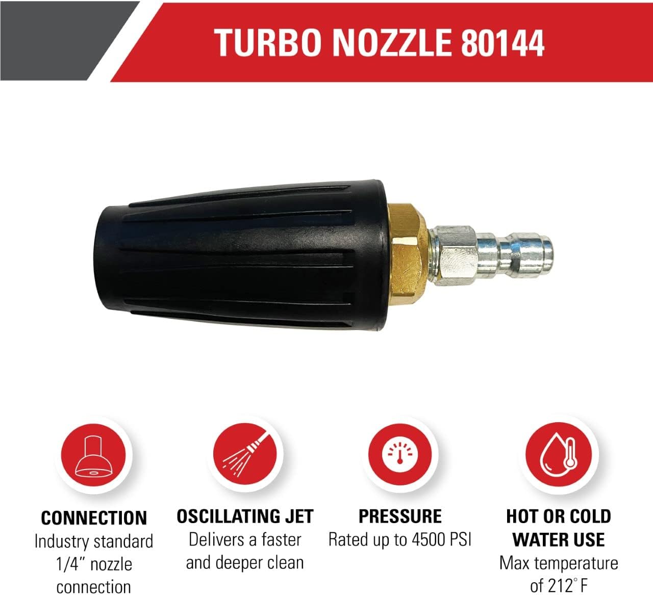 Simpson 4500 PSI 1/4" Quick Connect Turbo Pressure Washer Nozzle, 80144